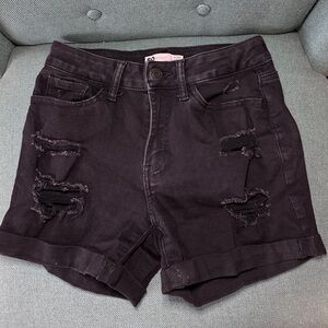 Black Jean Shorts